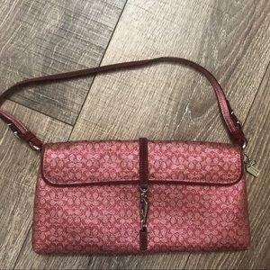 Coach metallic pink logo purse